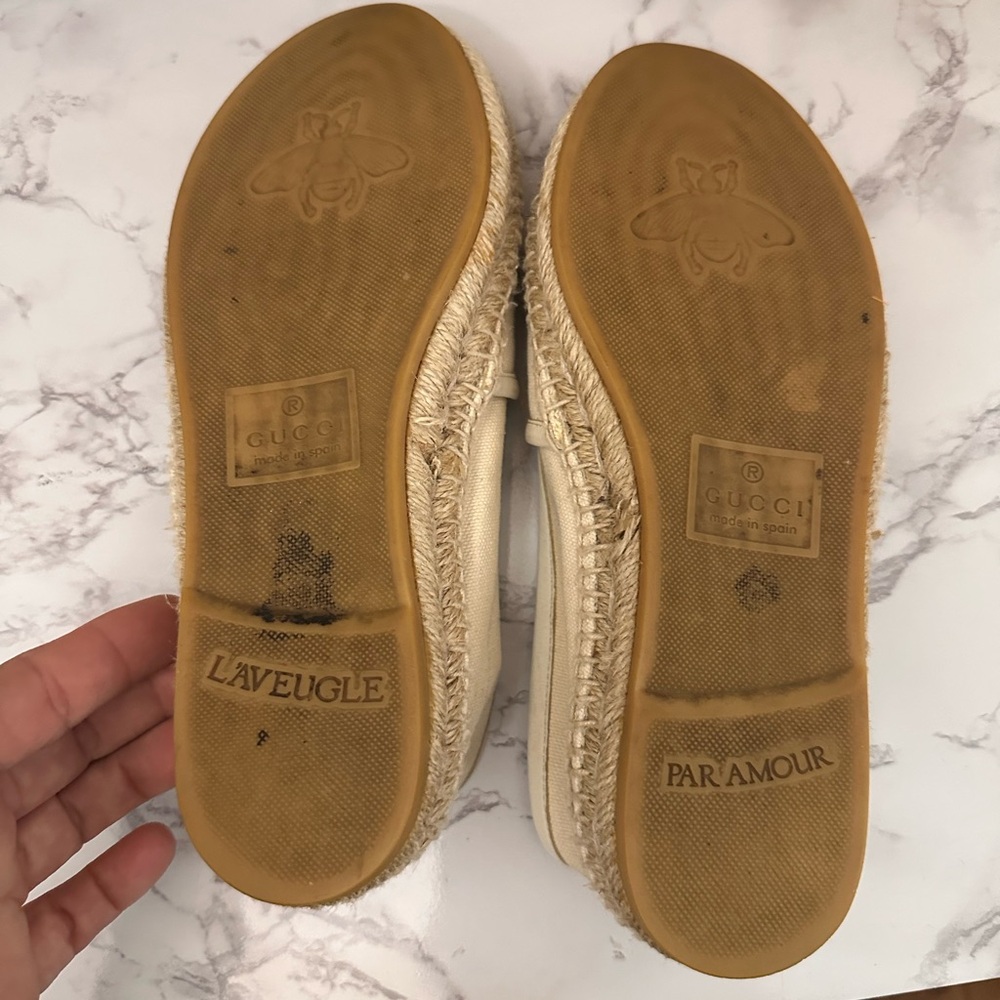 Gucci Gg Logo Web Leather Trimmed
Canvas Espadrilles - Picture 10 of 15
